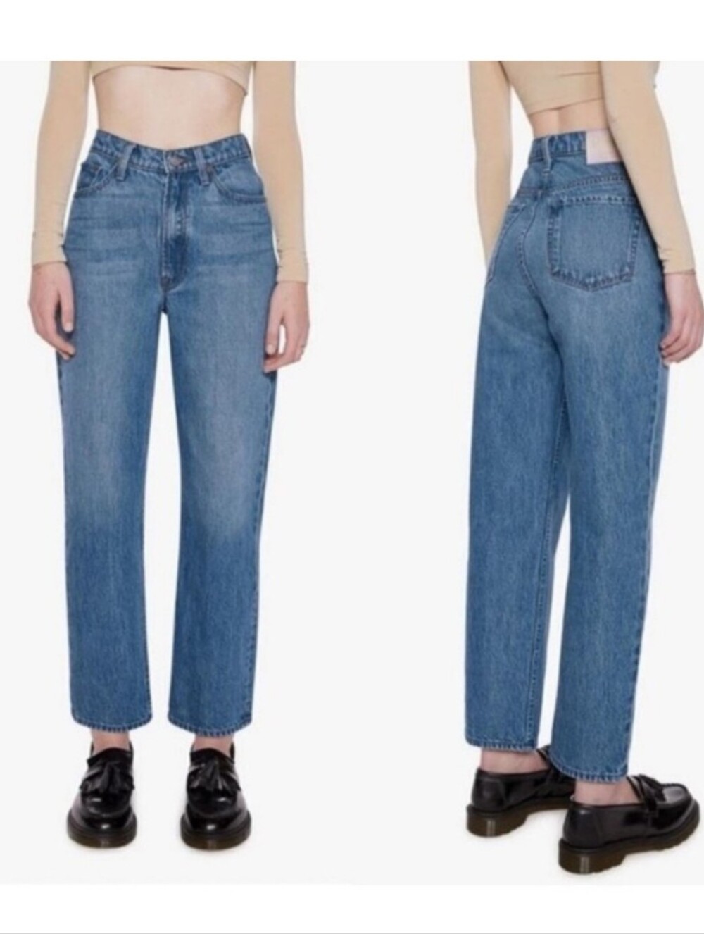 MOTHER SNACKS High Waisted Jeans 28 Double Stack Ankle